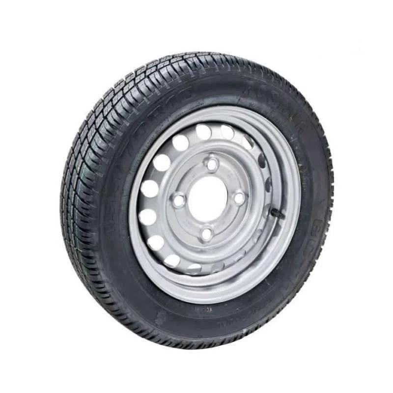 Roue complète 175/70R13 13" - 4 Trous - Entraxe 130mm - Déport 0 - Pour remorque - 13 pouces - Largeur 175mm - Indice de vitesse N 140km/h - Indice de charge 86 (530kg)