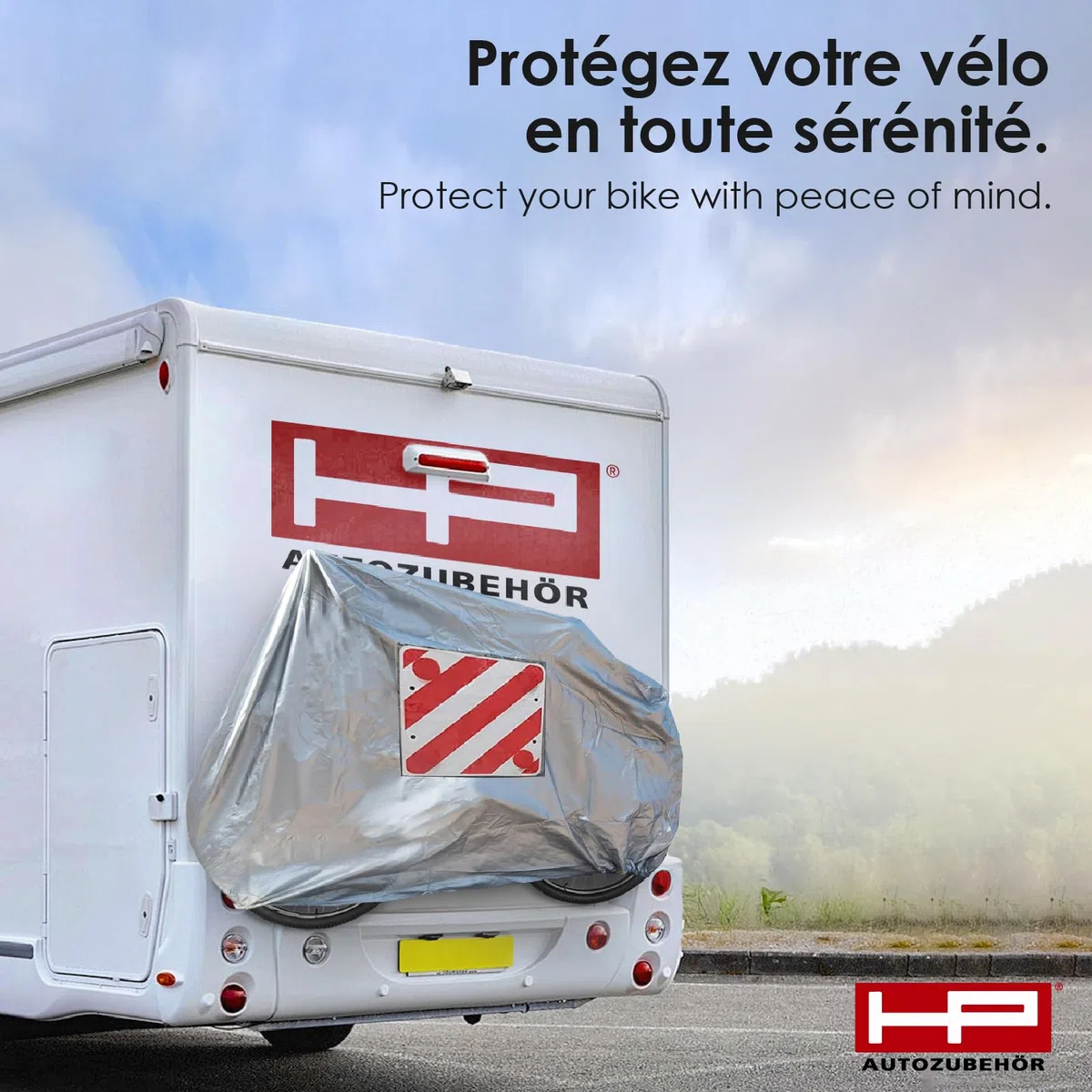 HP Autozubehör 18158 Housse de vélo avec Poche pour Tableau d'avertissement Argenté