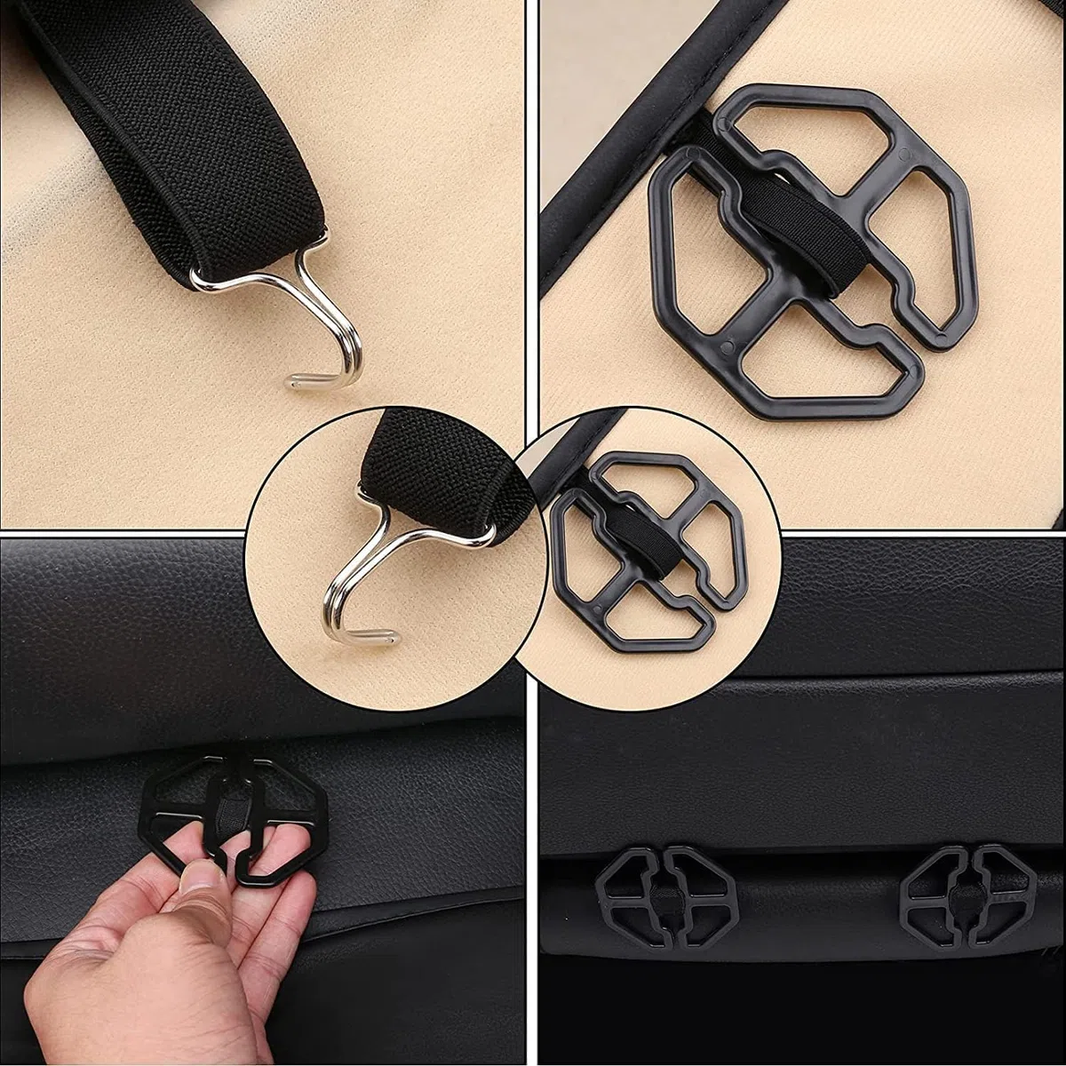 Coverado Housses de siège universelles pour Voiture, Ensembles de Housses de Protection Siège Voiture Avant 2 pièces, Cuir PU imperméable Housses Siège aux berlines SUV Pick-ups B8839 Seat
