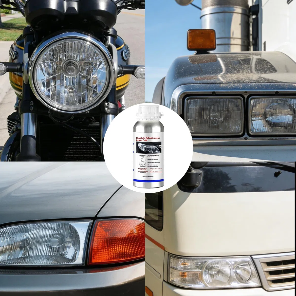 Kit Renovation Phare Voiture,Liquide De Restauration De Phare,Nettoyer Produit De Phares Pour Auto et Moto Pour Oxydation/Jauni/Rayures/Flou (1PC)