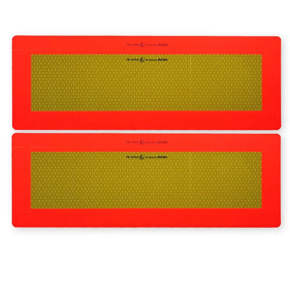 Lot de 2 panneaux d'avertissement 565x 196 mm pour semi-remorque et remorque ECE 70.01 - Réflecteur - Réfléchissant