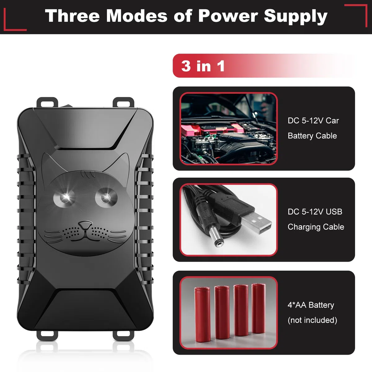 Anti Rongeur Voiture, Repulsif Martre pour Voiture, Répulsif Anti Fouines Ultrason, Ultrason Souris et Rats avec Flash LED, Connexion à la Batterie 12V de la Voiture, pour Voiture, Garage, Grenier