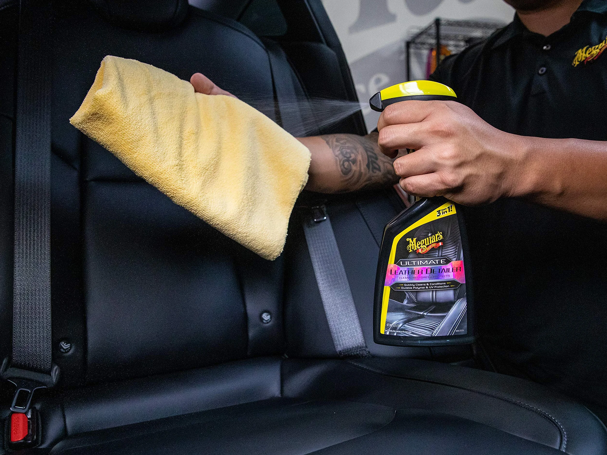 Meguiar's Entretien Cuir Ultime 473ml Nettoie, nourrit et protège le cuir G201316EU, Noir
