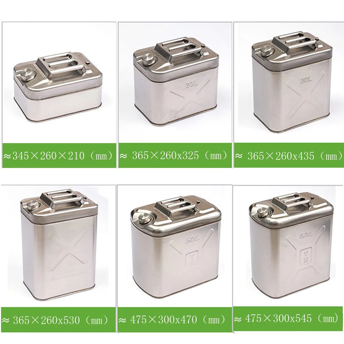 Jerrican en Métal 10L/20L/30L/40L/50L/60L Carburant Métal Canister Bidon Métal，Jerrican en Métal Jerrican Essence pour Carburant,pour Essence Et Diesel,30L