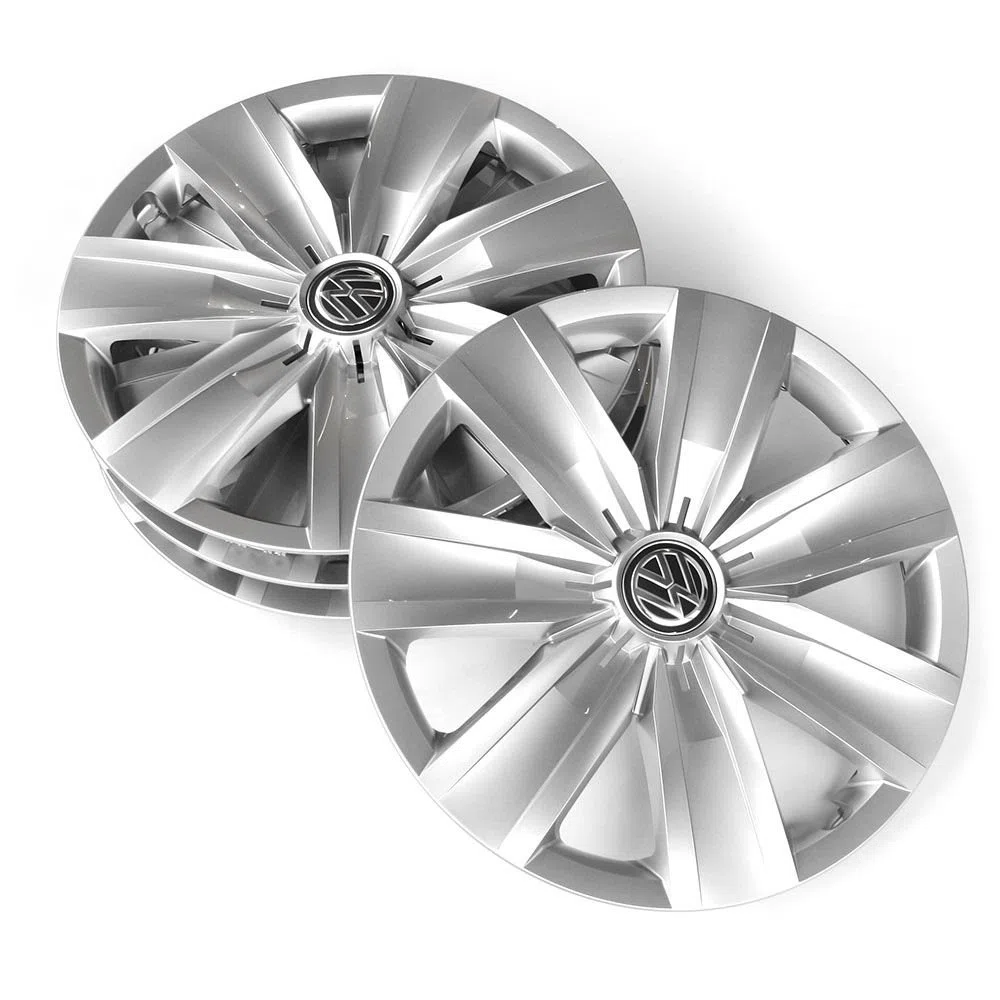 Volkswagen 2GA071456 Lot de 4 enjoliveurs 16" Argent Brillant