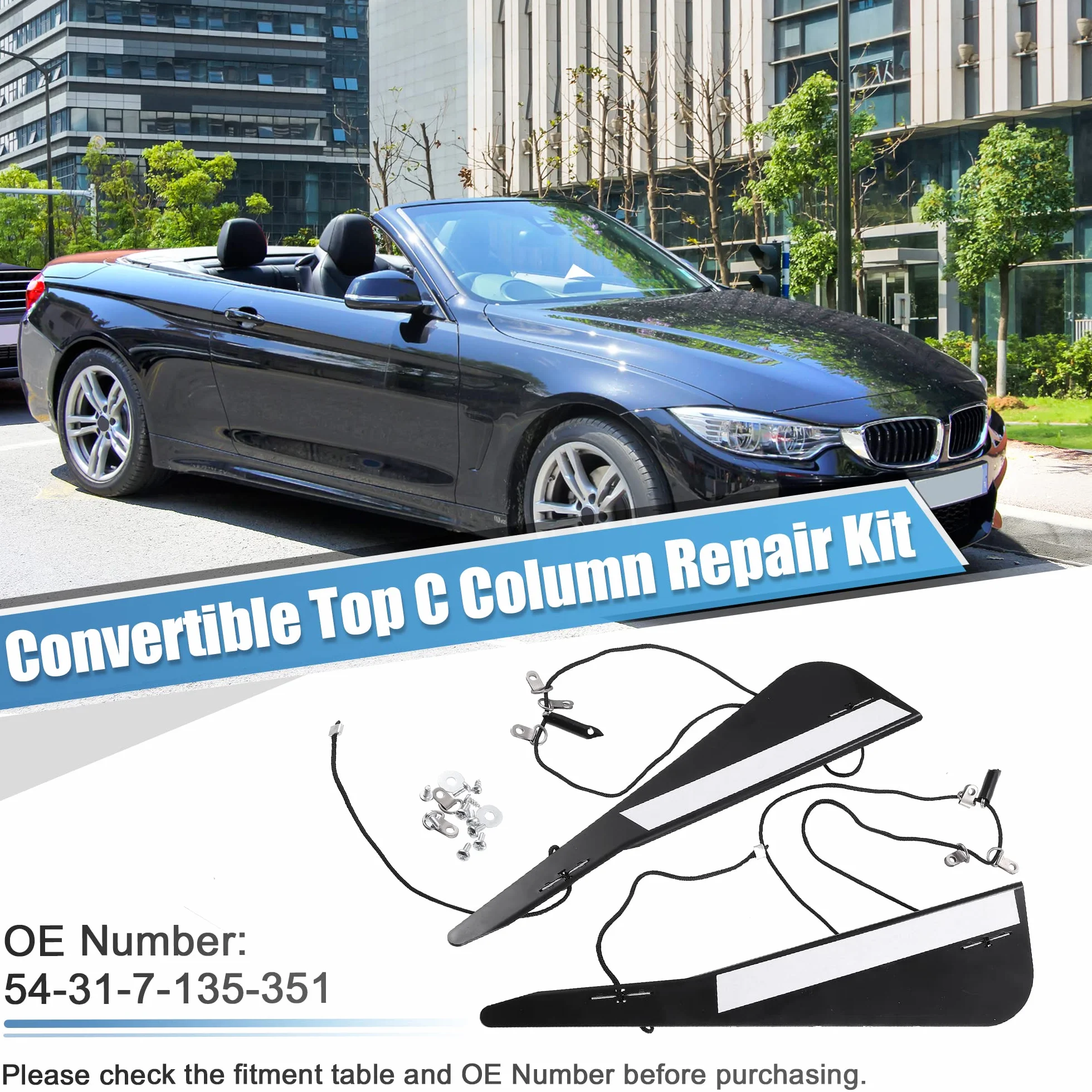 X AUTOHAUX Convertible Top C Colonne RePaire Kit Remplacement 54-31-7-135-351