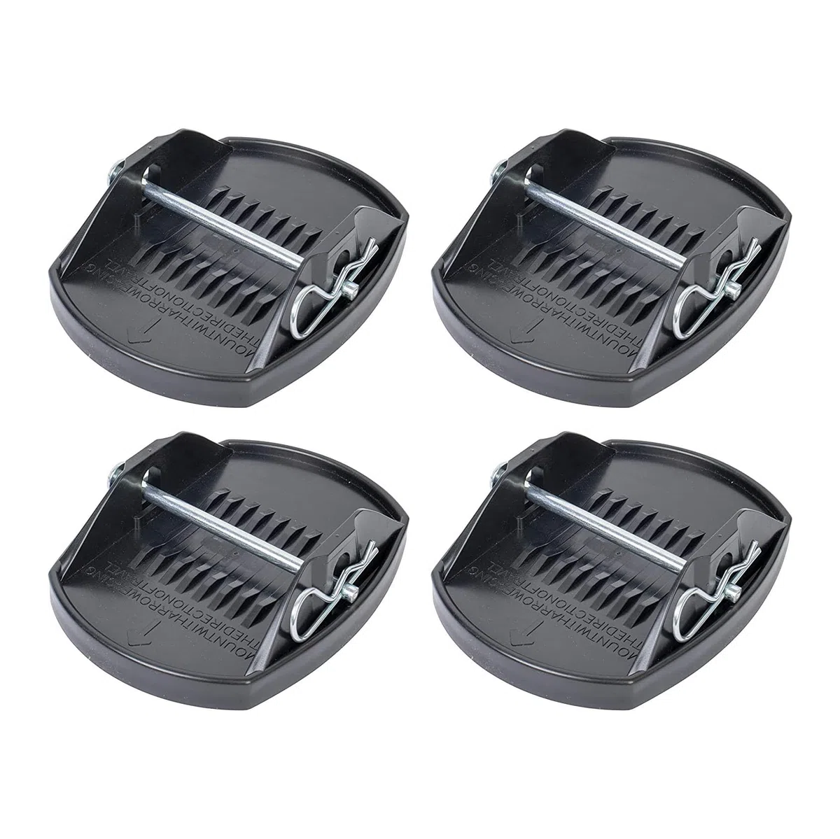 Lot de 4 patins de cric de caravane robustes pour éviter de s'enfoncer dans un sol mou, coussinets de stabilisation robustes et stables pour pieds de caravane avec broches