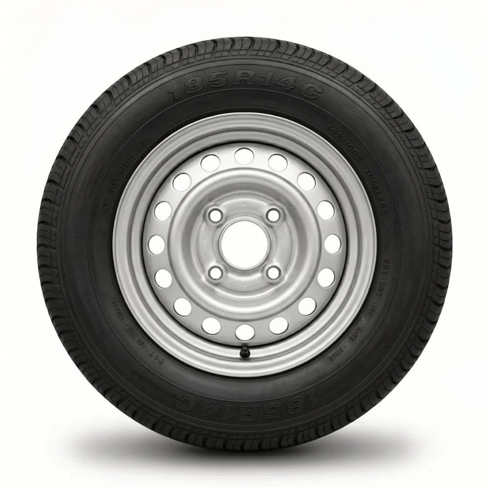 Roue complète 185/70R14C 14" - 4 Trous - Entraxe 130mm - Déport 20 - Pour remorque - 14 pouces - Largeur 185mm - Indice de vitesse N 140km/h - Indice de charge 102 (850kg)