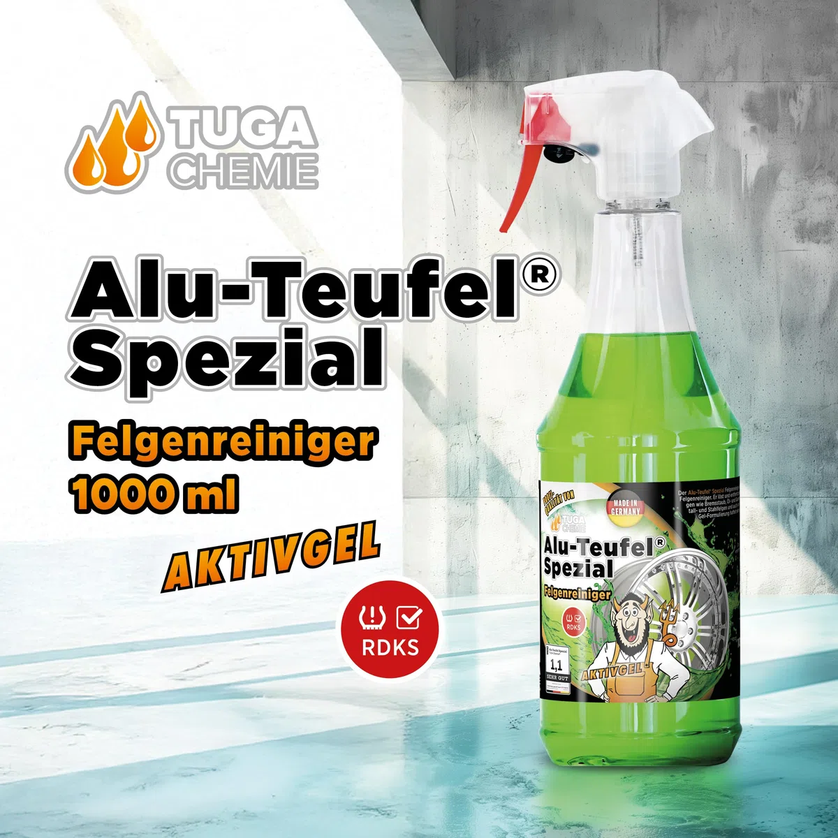 AUTOSTYLE Alu-Teufel Spezial Nettoyant de jantes - Vert - 1000ml - Vainqueur du test!