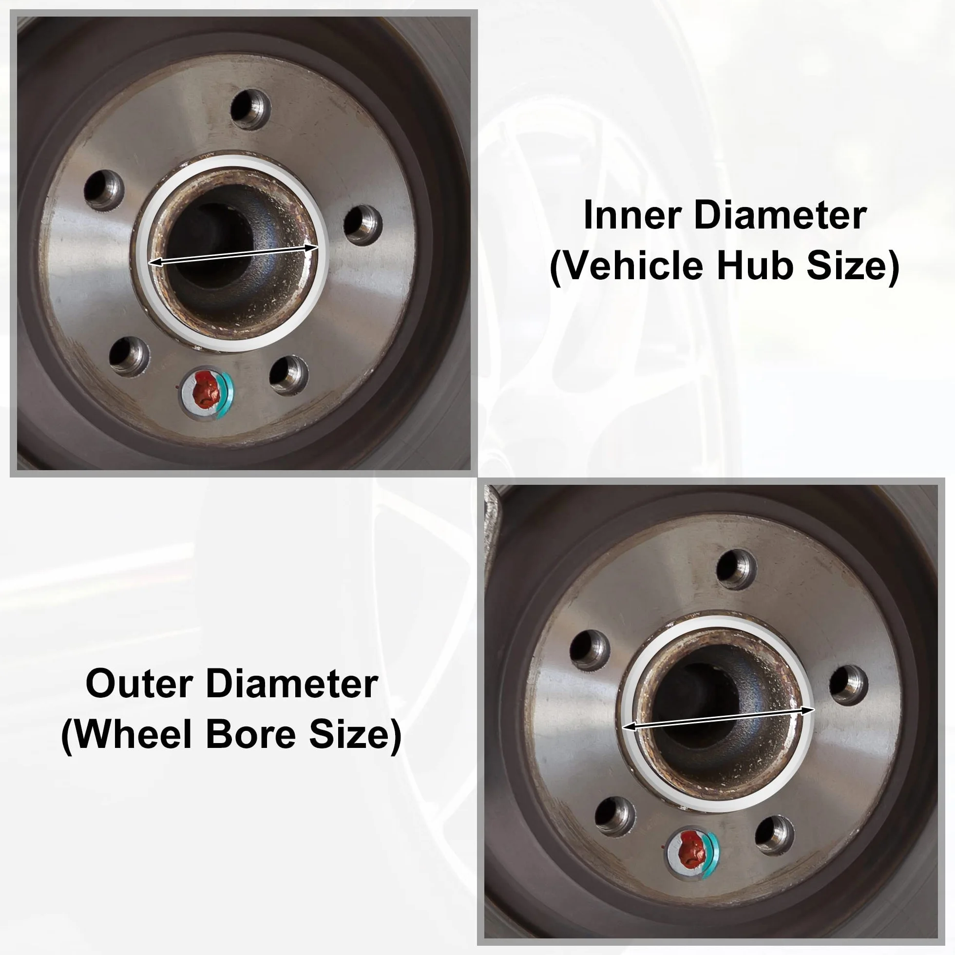X AUTOHAUX 4X Anneaux De Centrage 73.1-57.1mm Alliage Aluminium Voiture | Profondeur: 10mm, Élimine Les Vibrations, Ajustement Précis, Usinage De Précision, Convient Pour La Plupart Des Véhicules