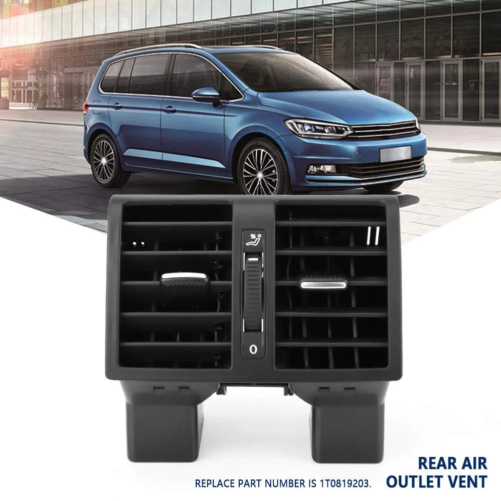 Ventilation de Climatisation Arrière de Voiture, Grille de Ventilation de Climatisation pour Console Centrale Arrière pour Touran Caddy 04-15 1T0819203