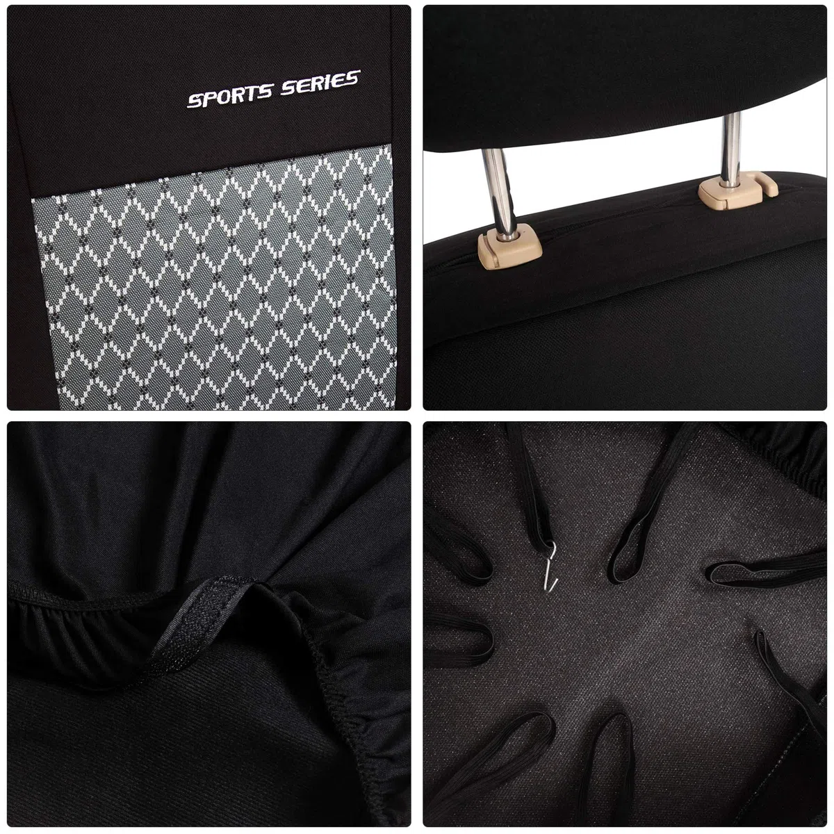eSituro SCSC017235 2xHousses pour Siège Auto Couverture de Siège pour Voiture Universelle Housse de Protection en Cuir Artificiel Noir