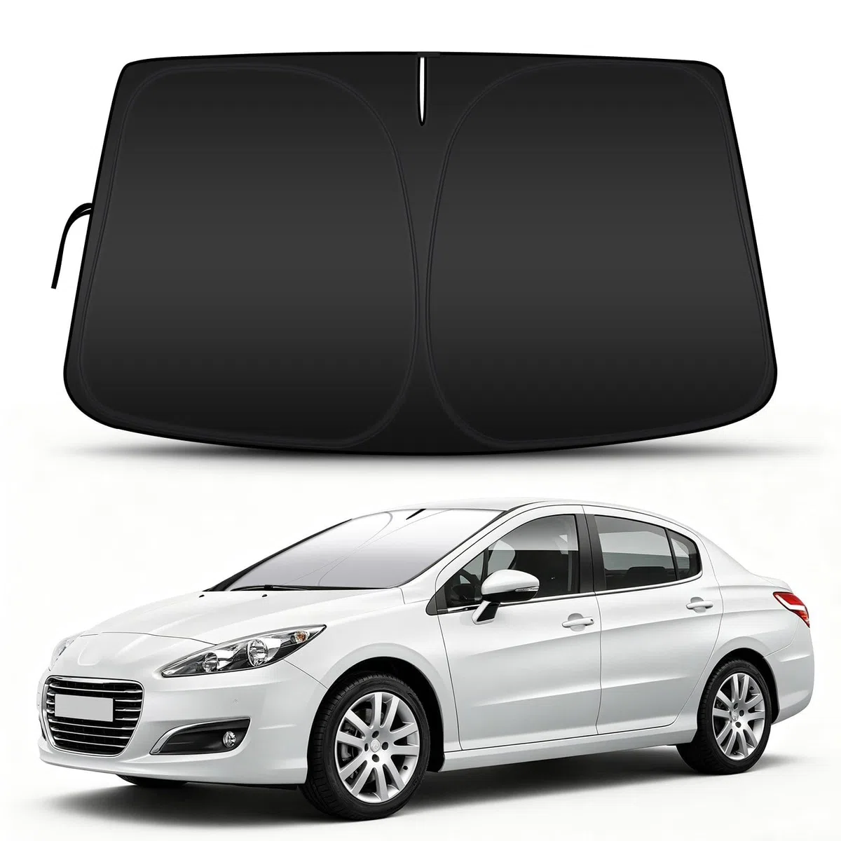 D-Lumina Pare-Brise Pare-Soleil pour Peugeot 308 (2008–2015) Accessoires, Protecteur de Protection de Pare Soleil Voiture Contre Les Rayons UV, Pliable et Portable