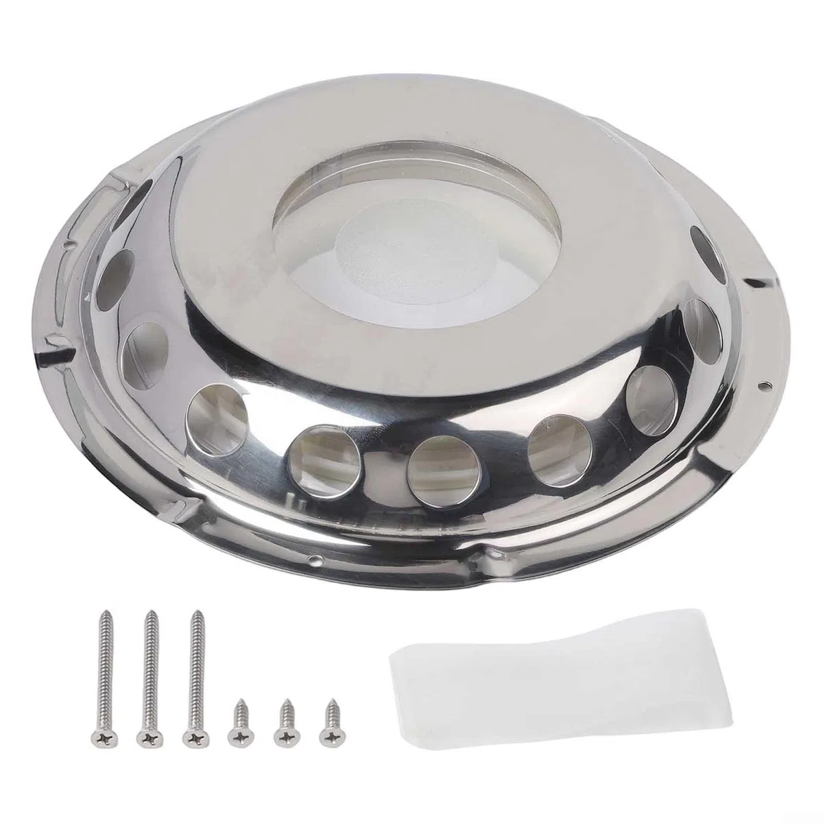 Grille d'aération ronde en acier inoxydable pour bateau (23 cm) avec fixation à vis - Matériel résistant pour yachts et caravanes - 9 en 1