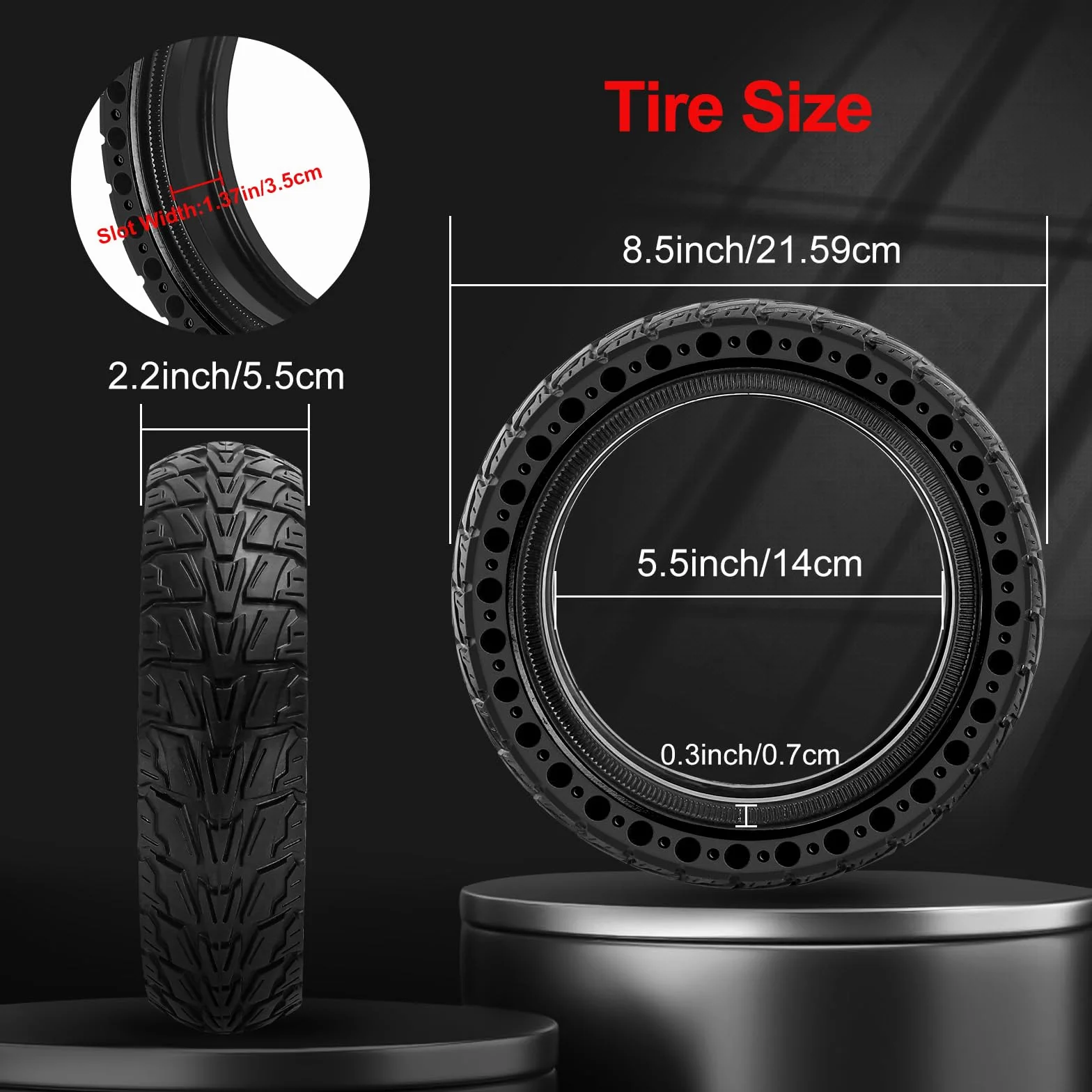 BANGTING 2PCS 50/75-6.1 Pouces Pneu Plein pour Trotinette Electrique, 8.5x2 Roue, 8 1/2 x 2 Pneus pour Xiaomi M365 / M365 Pro / 1S / Pro 2/3 / 3 Lite/Essential