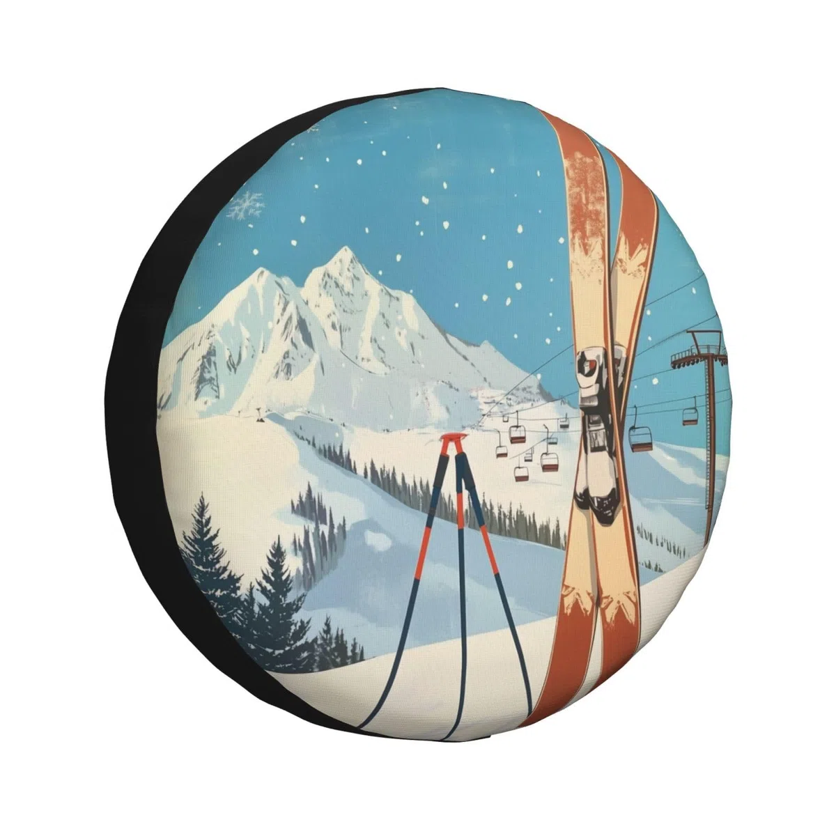 Housse de roue de secours, housses de pneu, housses pour skis, neige, montagne, étanches, anti-poussière, universelles, pour remorque, camping-car, SUV, camion, camping-car, 38,1 cm