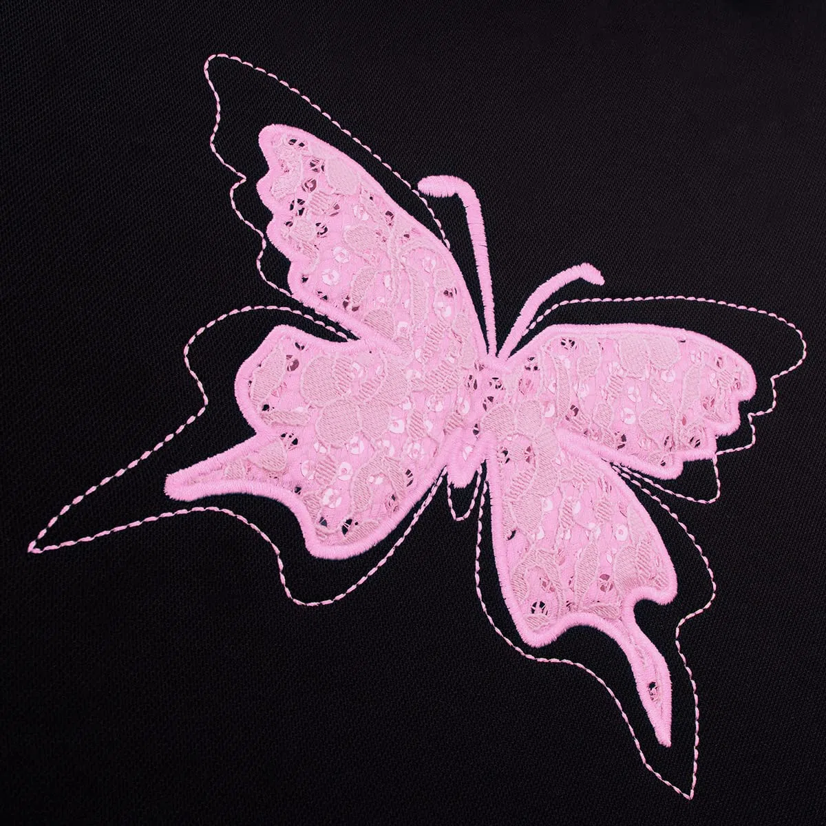 Flying Banner Housses de siège de Voiture Universelle Tendance avec Broderie Papillon Motif (Avant, Rose)