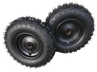 Lot de 2 roues complètes avec jantes 6 pouces avant noires avec pneus 4.10-6 ATV Quad pour enfant