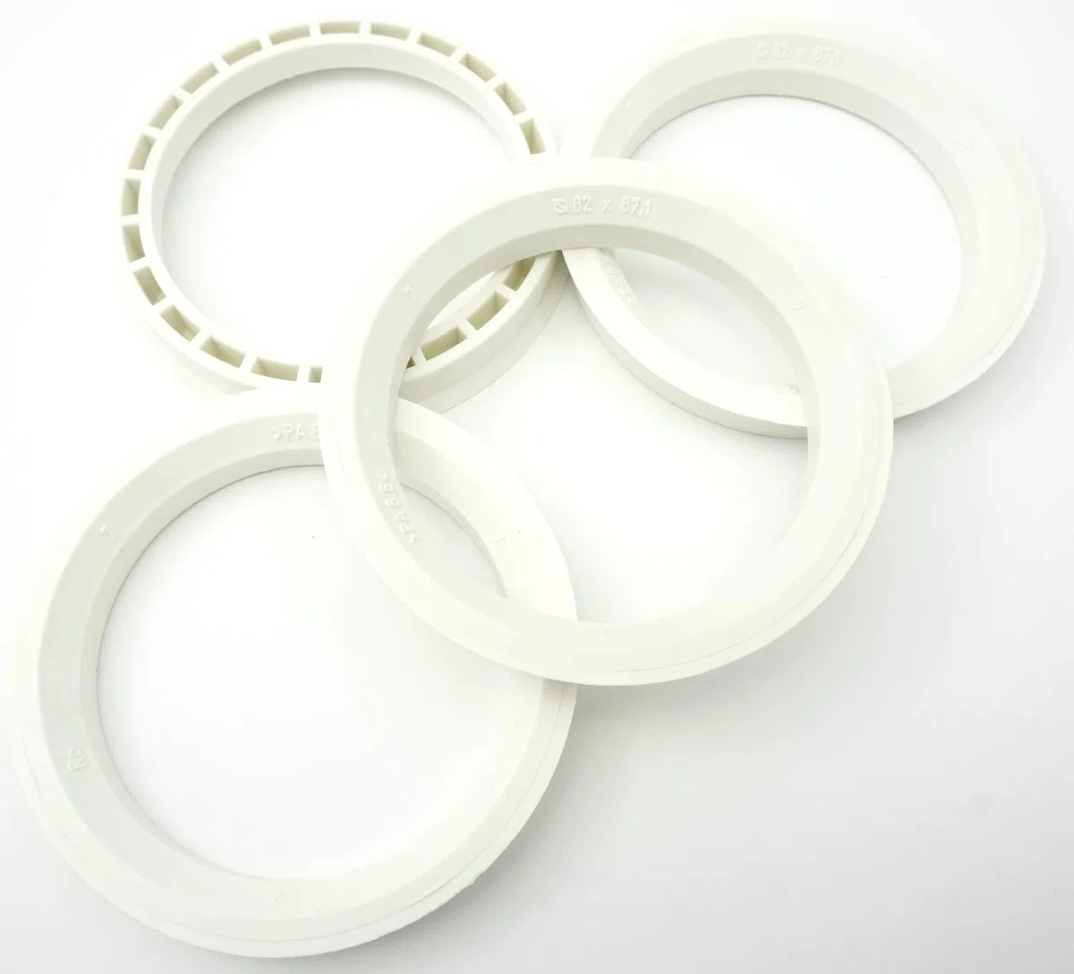 4 bagues de centrage 82,0-67,1/82 sur 67,1 blanc pur pour automobile