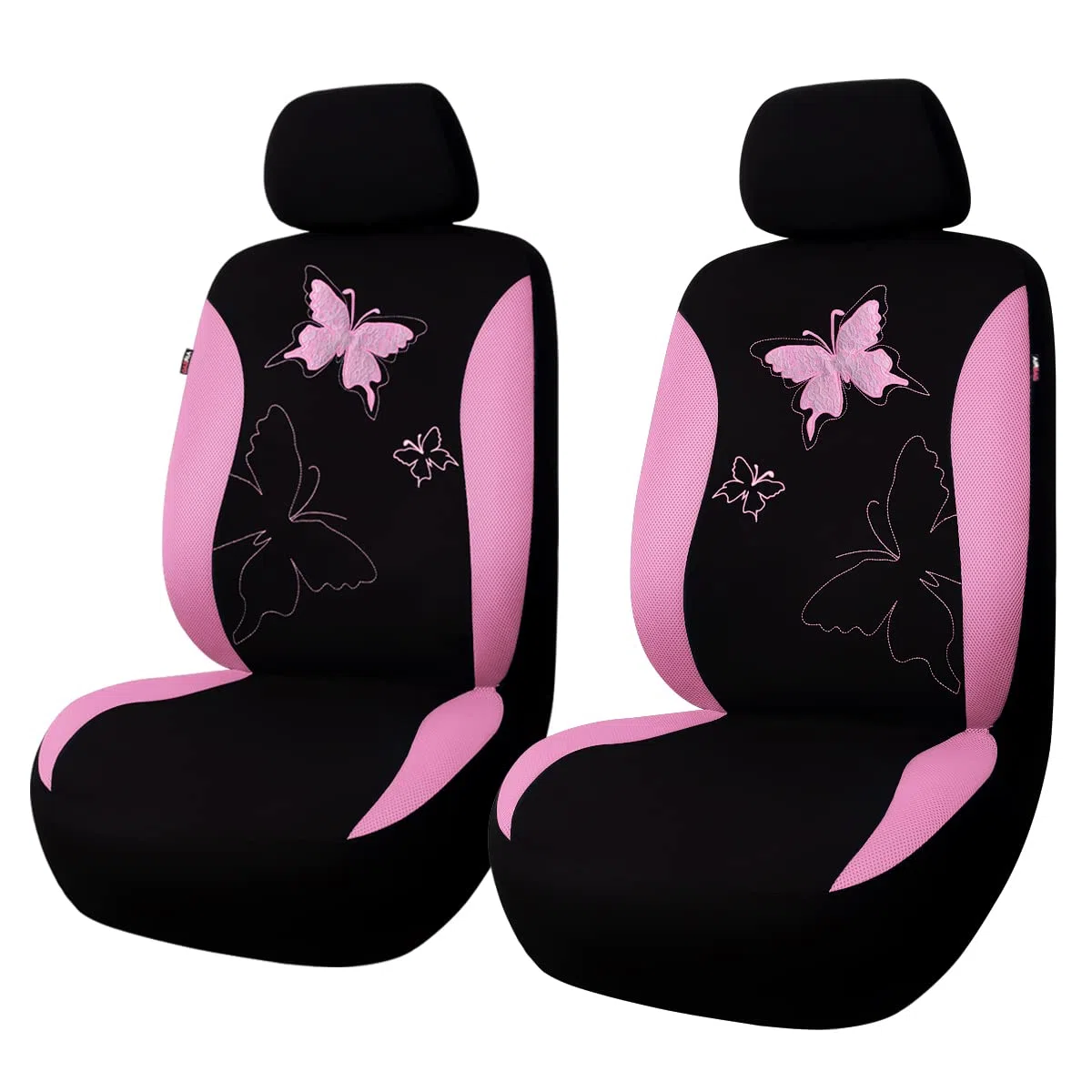Flying Banner Housses de siège de Voiture Universelle Tendance avec Broderie Papillon Motif (Avant, Rose)