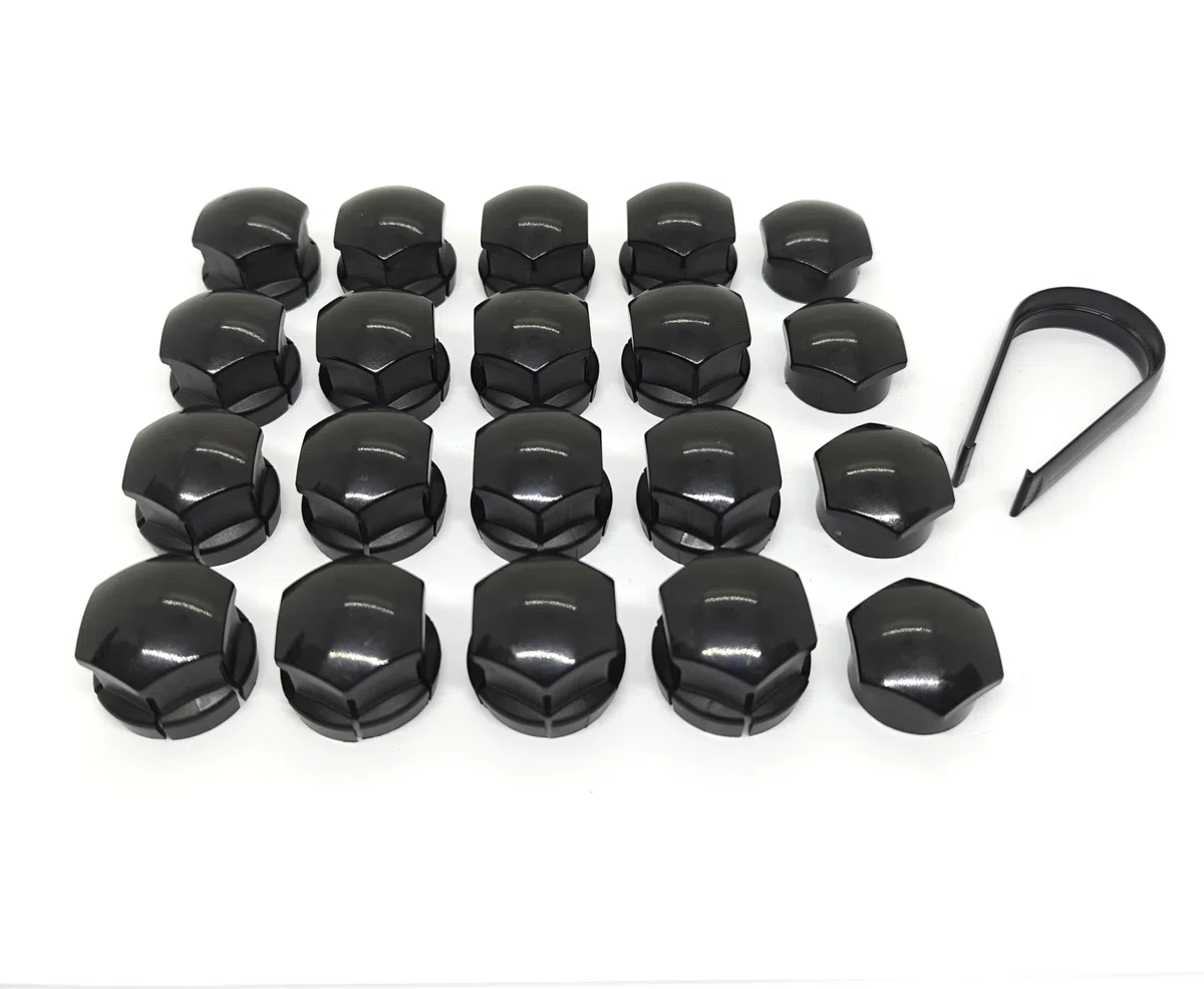 Cache-écrous de roue pour Volvo S60 S80 S90 V60 V90 XC40 XC60 XC90 POLESTAR (grand type, noir)