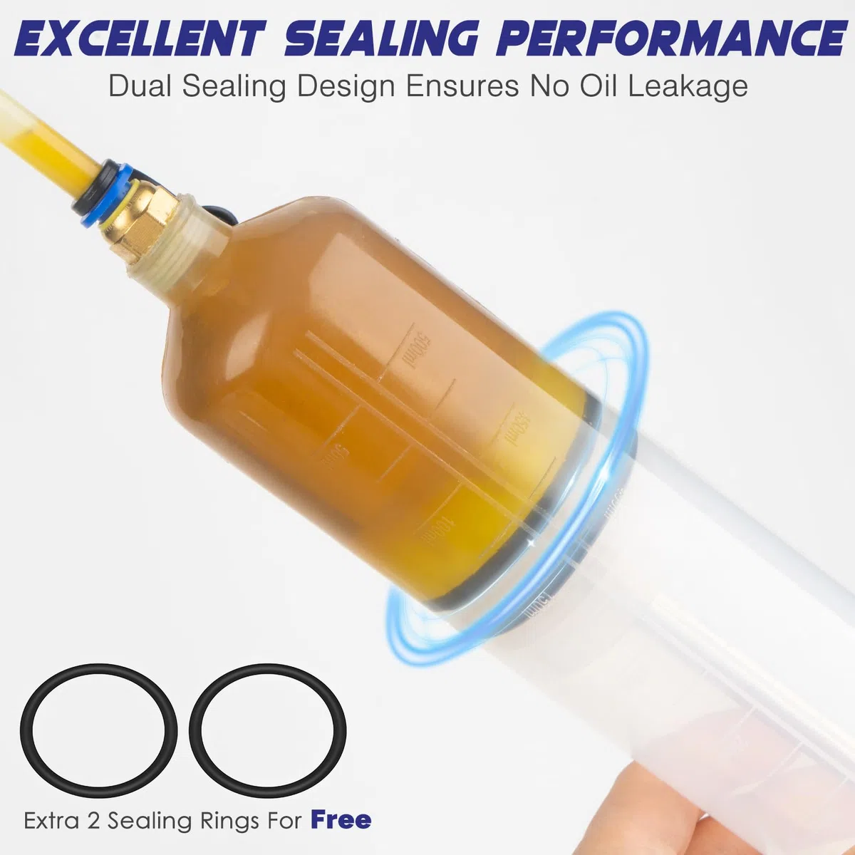 ExtreSpo Seringue a Huile 500ML, Huile Aspiration Seringue-Pompe de Transfert, Pompe Huile Vidange avec Tuyau, Seringue de Vidange Pompe à Main