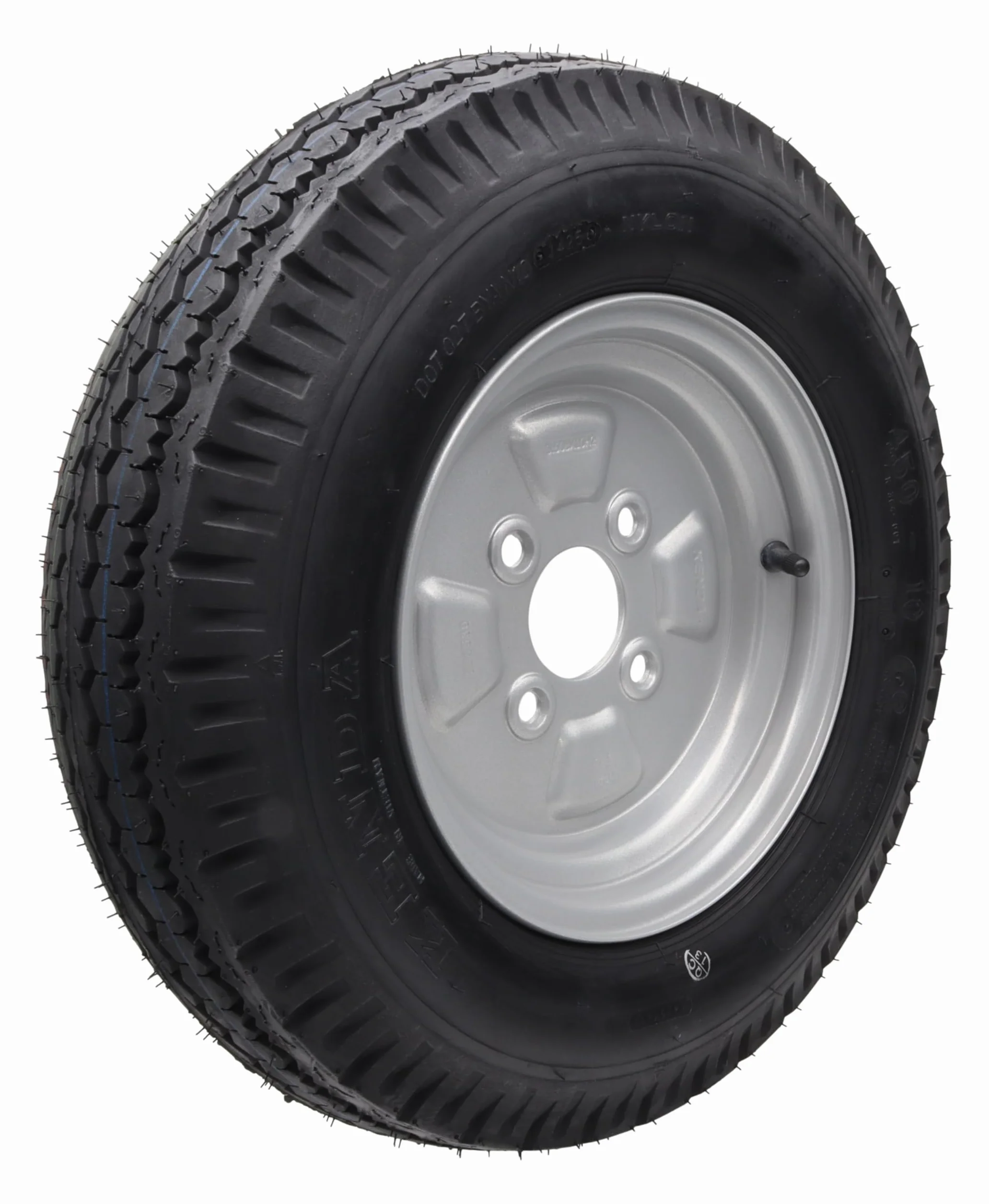 Roue complète trailer parts4u 4.50-10 - 400 kg - 4 x 100 - Pour remorque - Pneu 4.50x10 - 76 m (2x)